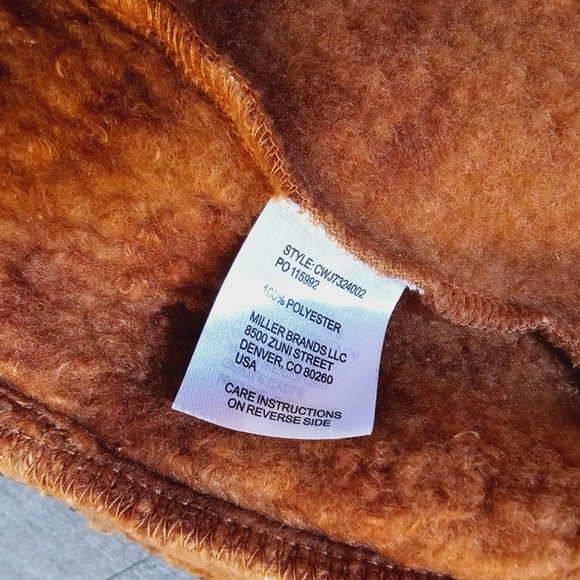 Cruel | Copper Teddy Fleece Full Zip Jacket Rust / Burnt Orange - Picture 10 of 10